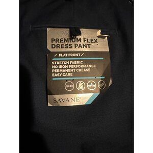 Savane Premium Flex Flat Front Dress Pants Stretch Fabric 38W29L NWT